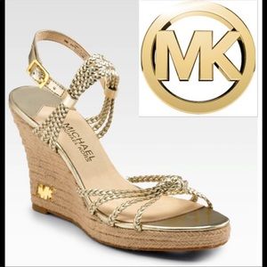 MICHAEL KORS Palm Beach metallic gold sandal 7.5